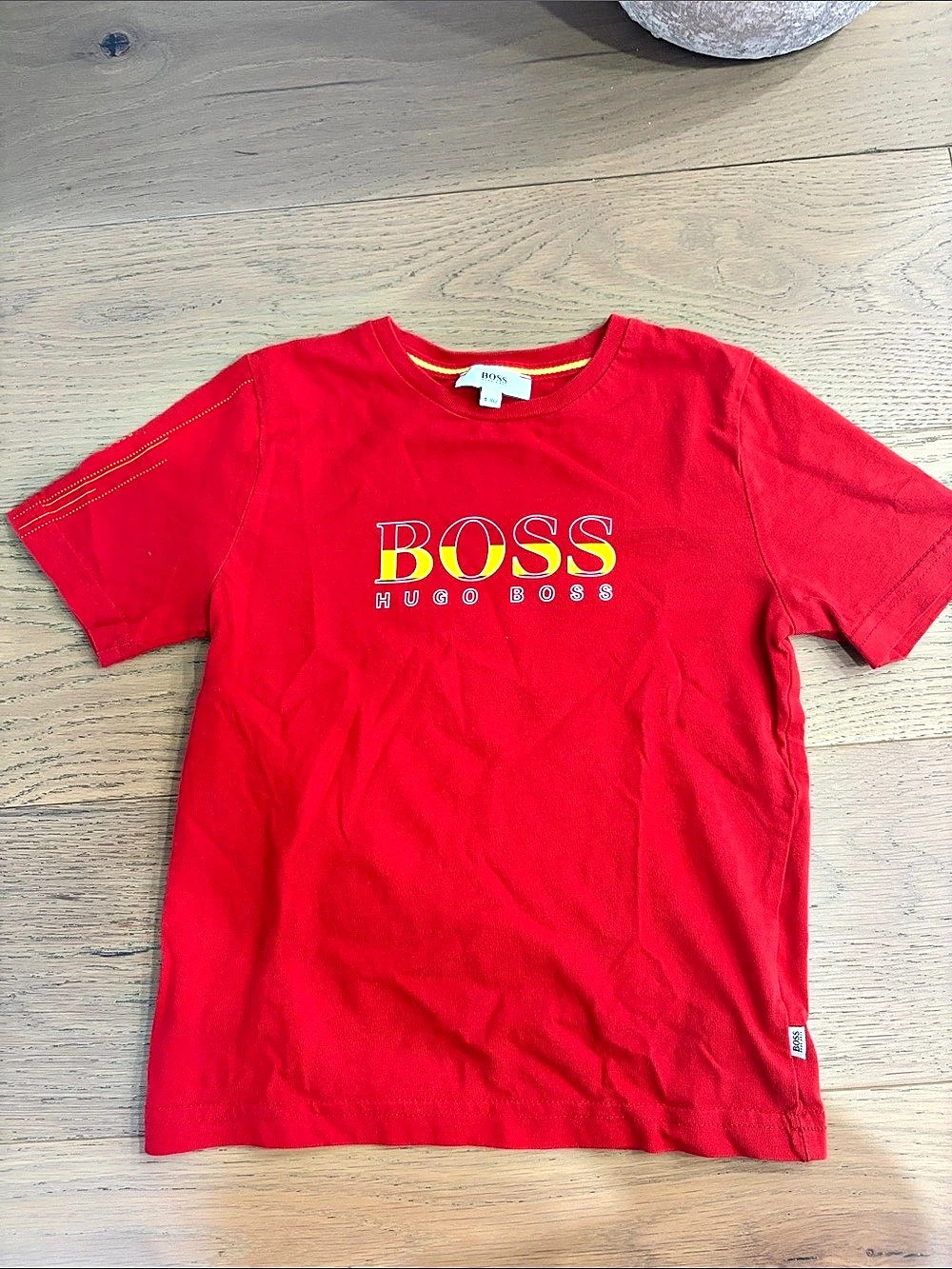 BOSS Boys Red Short Sleeve T-Shirt Size 4